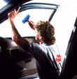 This guy is tinting windows